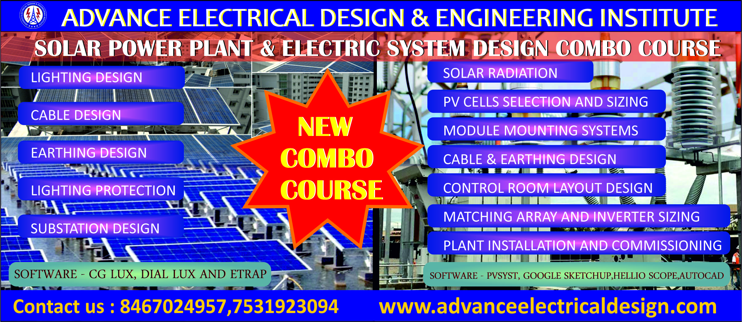 Electrical & Solar Design engineering course, Electrical System Design course, Solar power plant Design Course